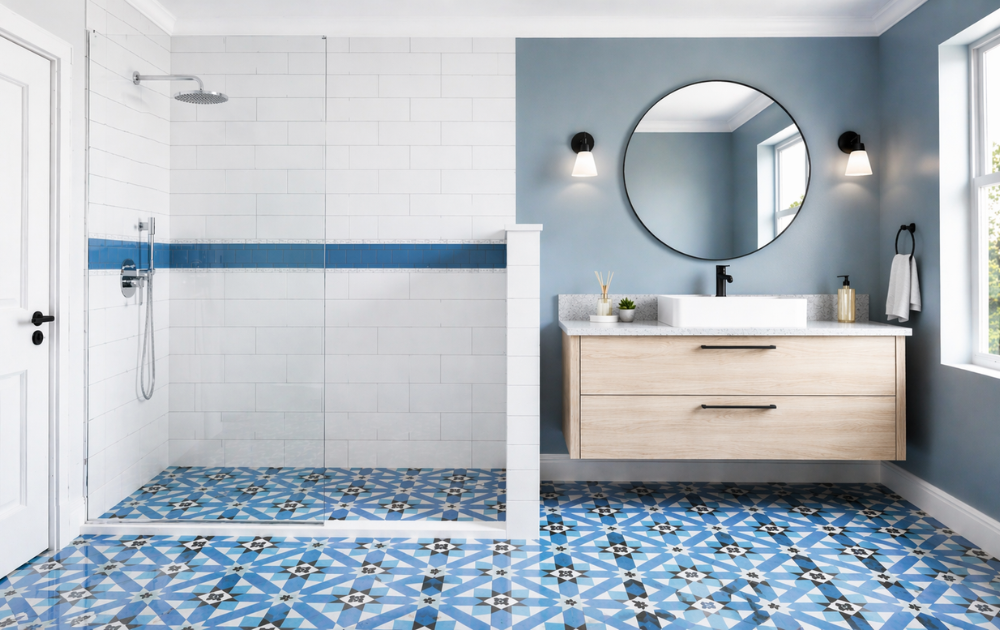 encaustic tiles bathroom project