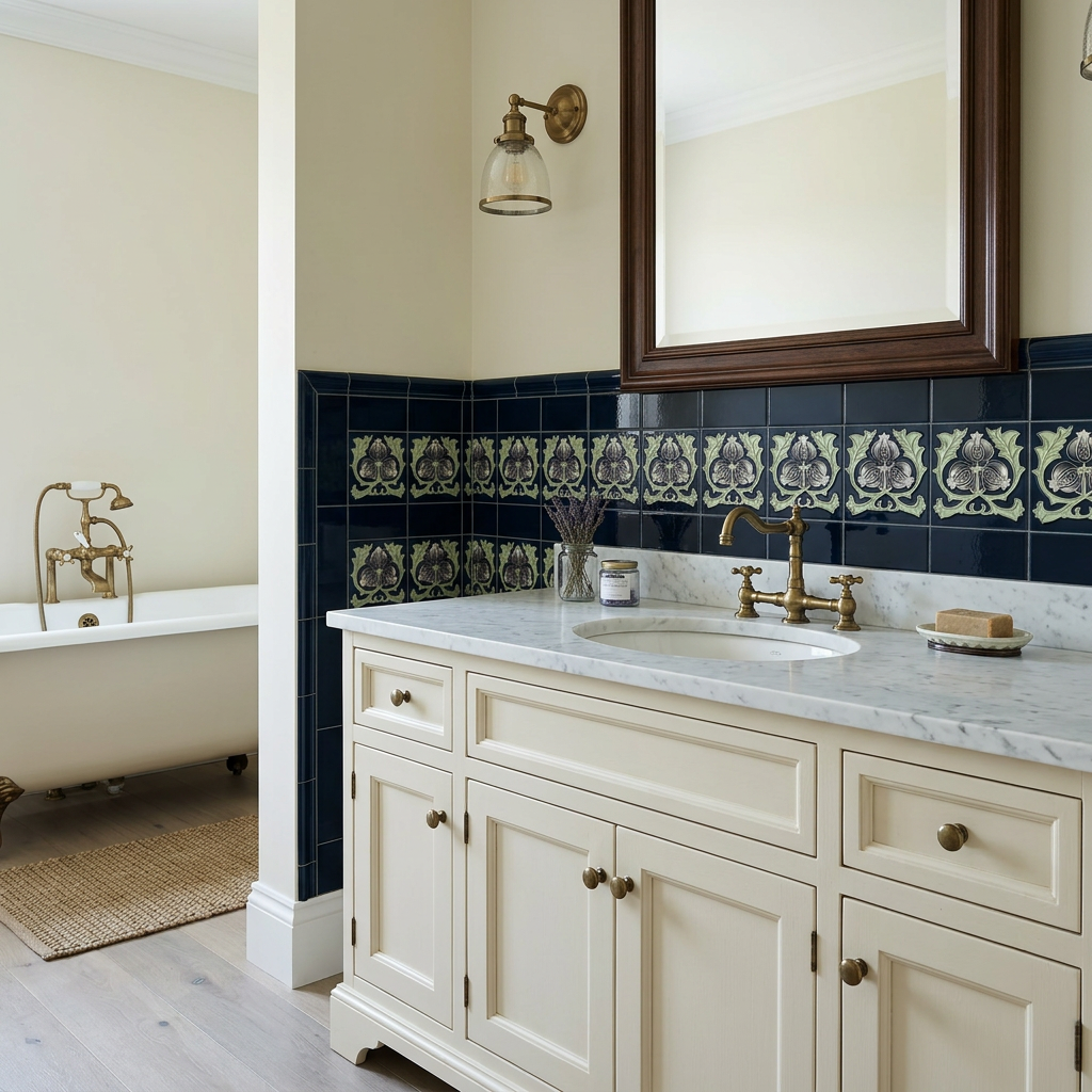 Embossed Tile – Bathroom Feature
