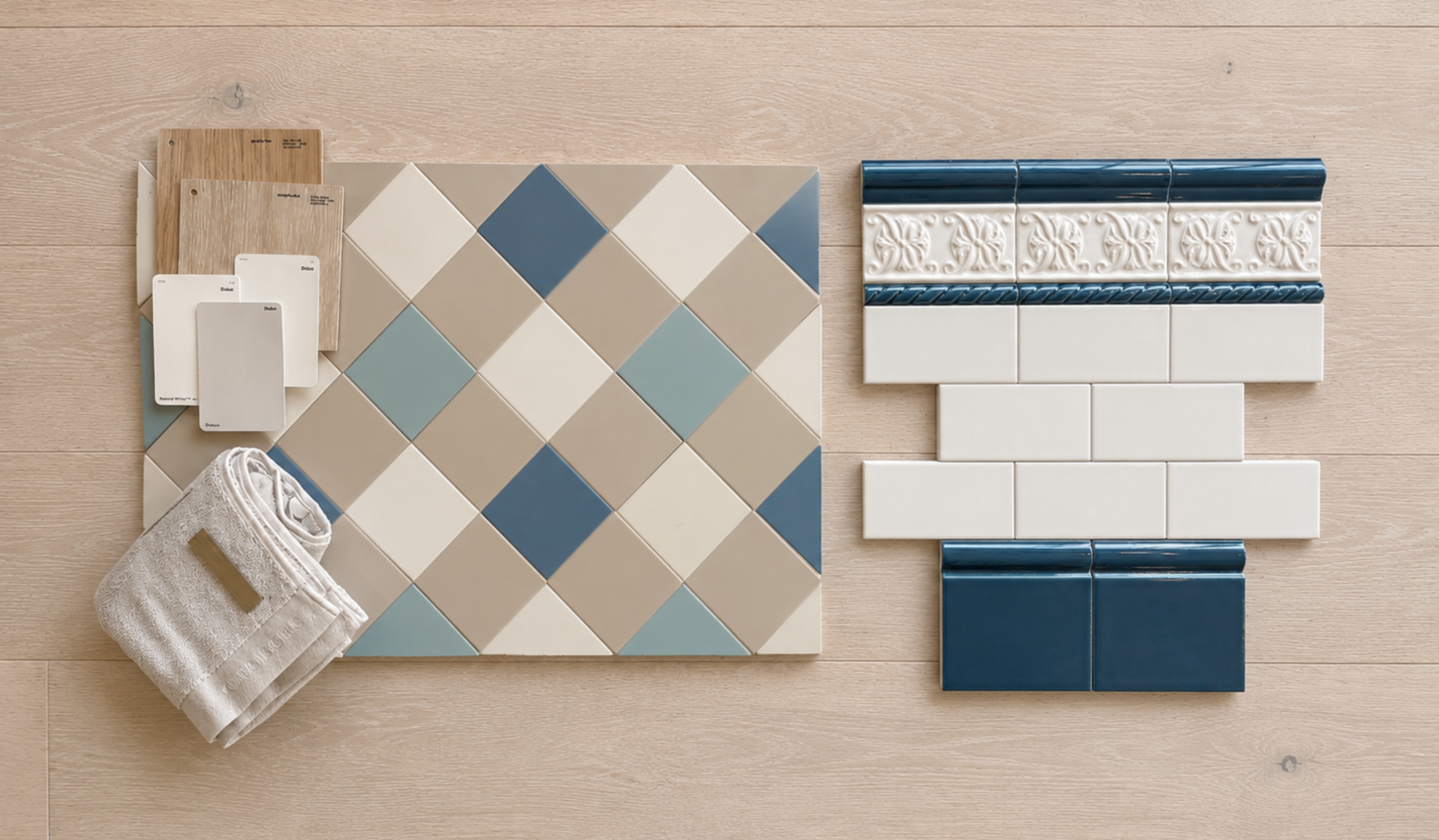 Gingham White Vanilla Aqua Blue