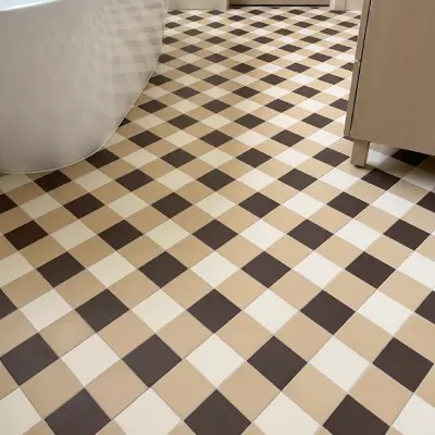 Gingham Vanilla Brown White