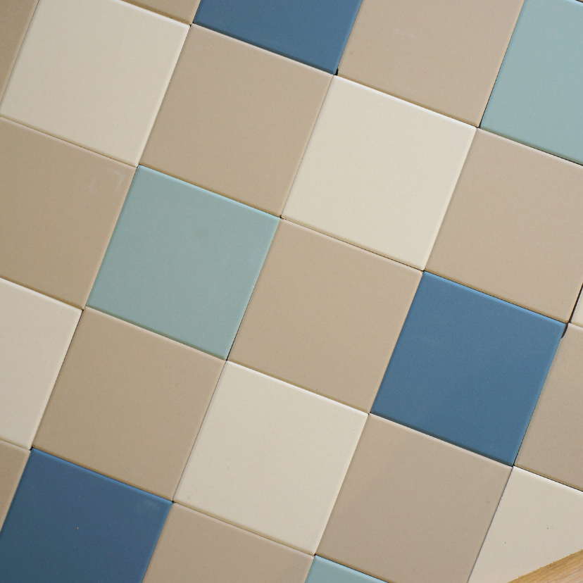 Gingham White Vanilla Aqua Blue