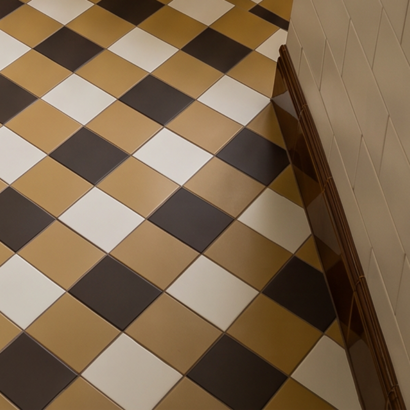 Gingham Vanilla Brown White